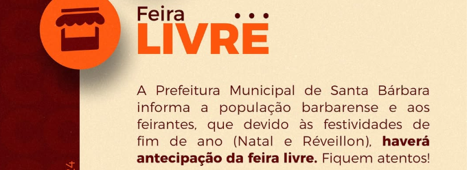 ALTERAÇÃO NA FEIRA LIVRE