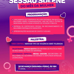 Sessão Solene do Mês da Mulher
